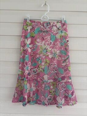 Fairycore Floral Midi Skirt Whimsical Boho Cottagecore Flowy Skirt Colorful